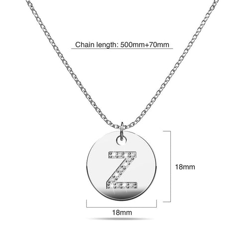 Initials Fabulous Alphabet Letter Necklace White Gold Layered Steel Jewellery